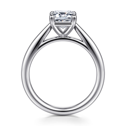 14K White Gold Emerald Cut Solitaire Diamond Engagement Ring 14K White Gold Emerald Cut Solitaire Diamond Engagement Ring