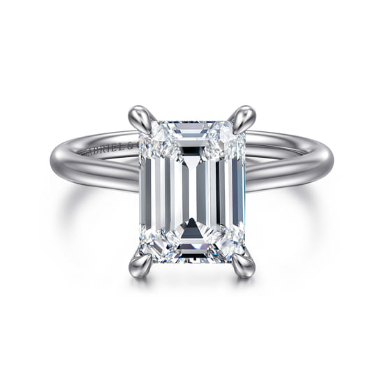 Gabriel - 14K White Gold Emerald Cut Solitaire Diamond Engagement Ring Gabriel - 14K White Gold Emerald Cut Solitaire Diamond Engagement Ring