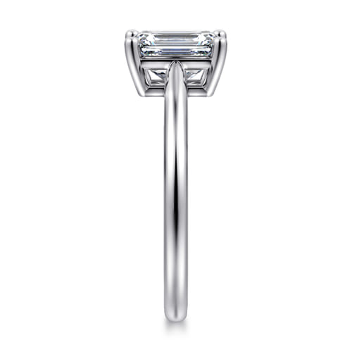14K White Gold Emerald Cut Solitaire Diamond Engagement Ring