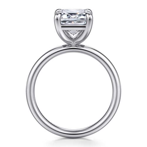 14K White Gold Emerald Cut Solitaire Diamond Engagement Ring 14K White Gold Emerald Cut Solitaire Diamond Engagement Ring
