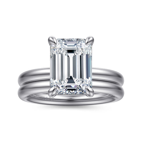 14K White Gold Emerald Cut Solitaire Diamond Engagement Ring 14K White Gold Emerald Cut Solitaire Diamond Engagement Ring