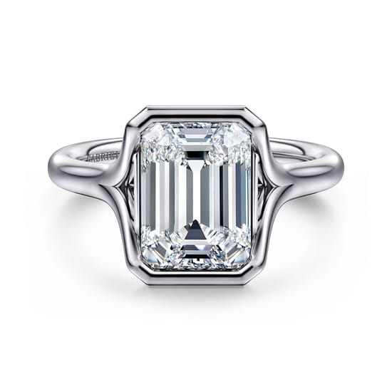 Gabriel - 14K White Gold Emerald Cut Solitaire Diamond Engagement Ring Gabriel - 14K White Gold Emerald Cut Solitaire Diamond Engagement Ring