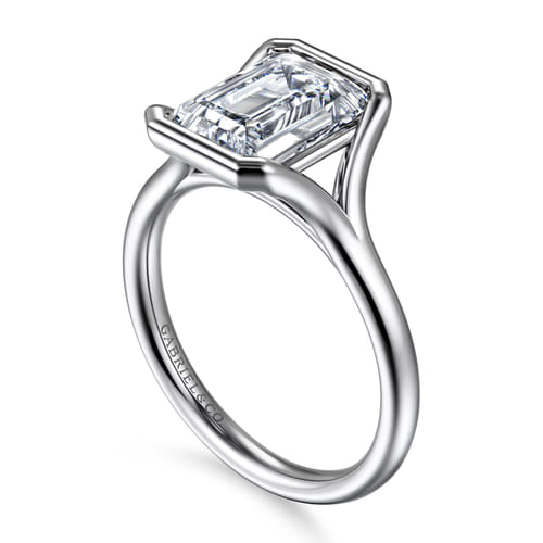 14K White Gold Emerald Cut Solitaire Diamond Engagement Ring 14K White Gold Emerald Cut Solitaire Diamond Engagement Ring