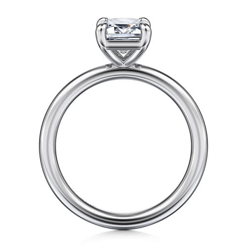 14K White Gold Emerald Cut Solitaire Engagement Ring