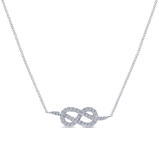 Gabriel - 14K White Gold Eternal Love Infinity Diamond Pendant Necklace