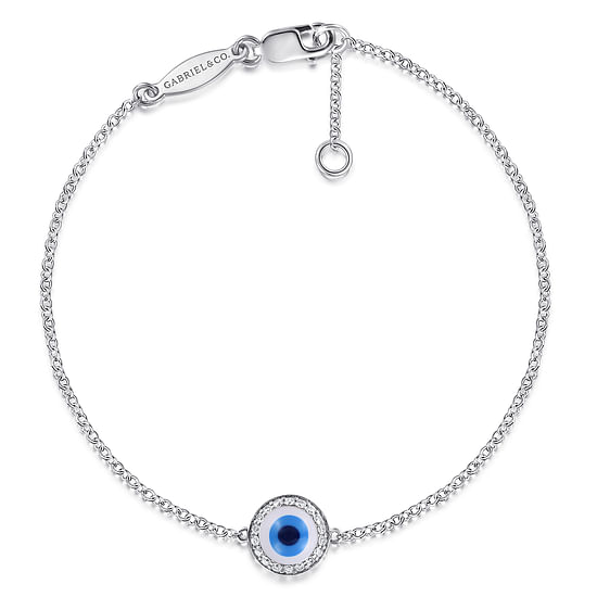 Gabriel - 14K White Gold Evil Eye Bracelet