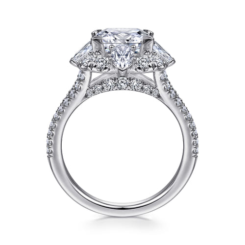 14K White Gold Fancy Halo Princess Cut Diamond Engagement Ring 14K White Gold Fancy Halo Princess Cut Diamond Engagement Ring