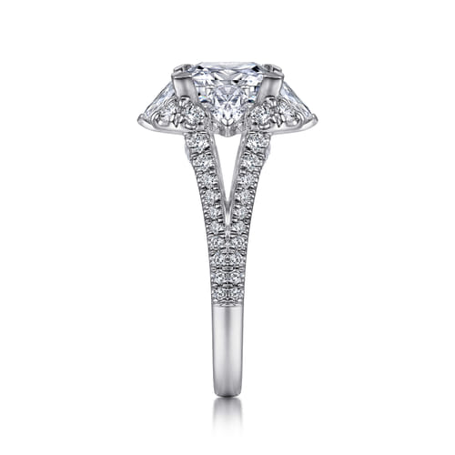 14K White Gold Fancy Halo Princess Cut Diamond Engagement Ring 14K White Gold Fancy Halo Princess Cut Diamond Engagement Ring