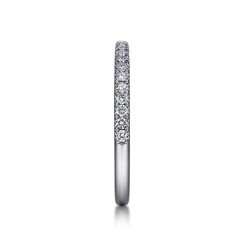 14K White Gold Fishtail Pavé Diamond Wedding Band