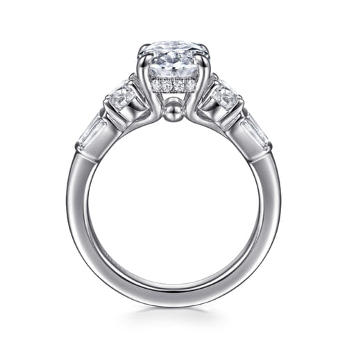 14K White Gold Five Stone Oval Diamond Engagement Ring 14K White Gold Five Stone Oval Diamond Engagement Ring