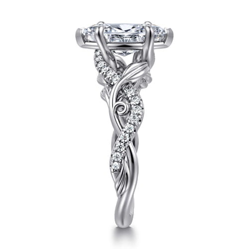 14K White Gold Floral Marquise Shape Diamond Engagement Ring 14K White Gold Floral Marquise Shape Diamond Engagement Ring