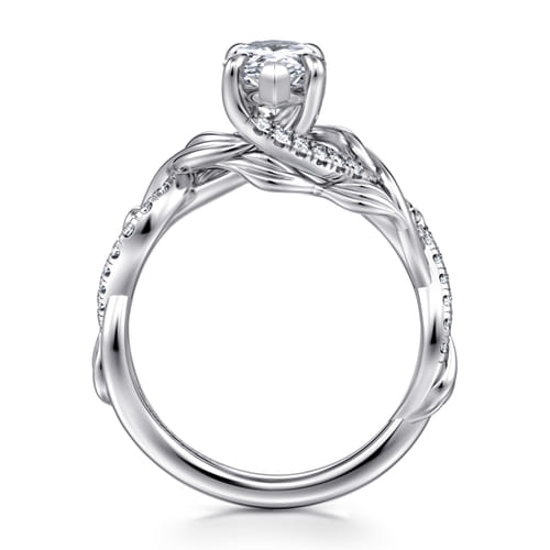 14K White Gold Floral Pear Shape Diamond Engagement Ring 14K White Gold Floral Pear Shape Diamond Engagement Ring