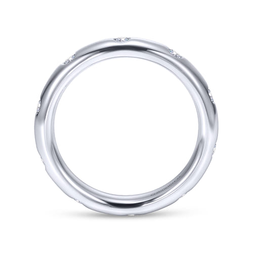 14K White Gold Flush Set Diamond Eternity Band