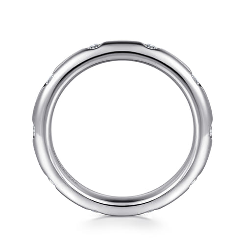 14K White Gold Flush Set Diamond Eternity Band