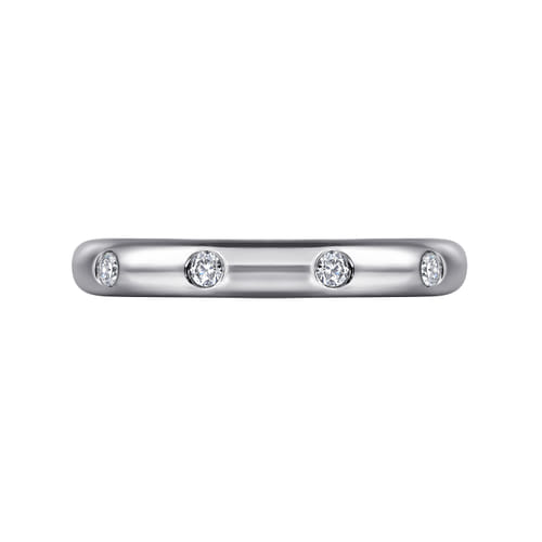 14K White Gold Flush Set Diamond Eternity Band
