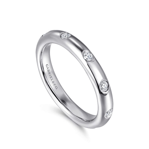 14K White Gold Flush Set Diamond Eternity Band 14K White Gold Flush Set Diamond Eternity Band