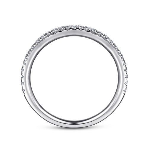 14K White Gold French Pavé Diamond Anniversary Band