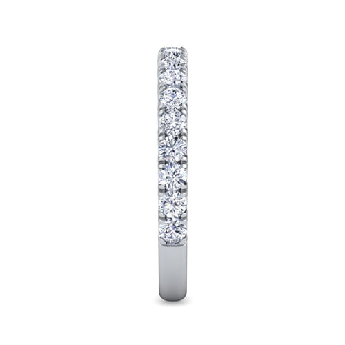 14K White Gold French Pavé Diamond Wedding Band