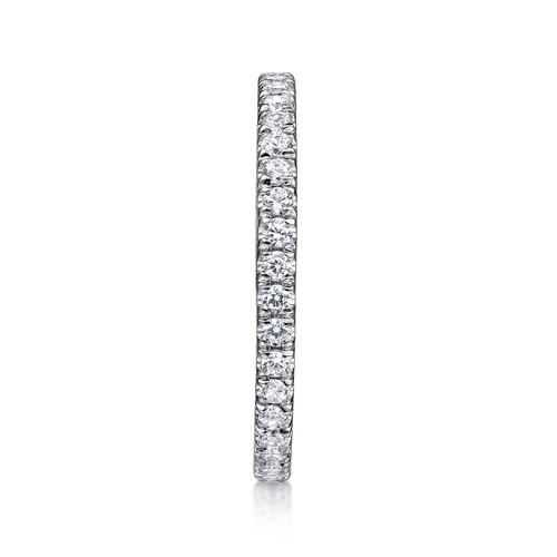 14K White Gold French Pavé Set Diamond Eternity Band