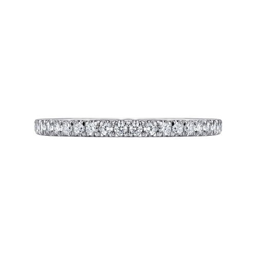14K White Gold French Pavé Set Diamond Eternity Band