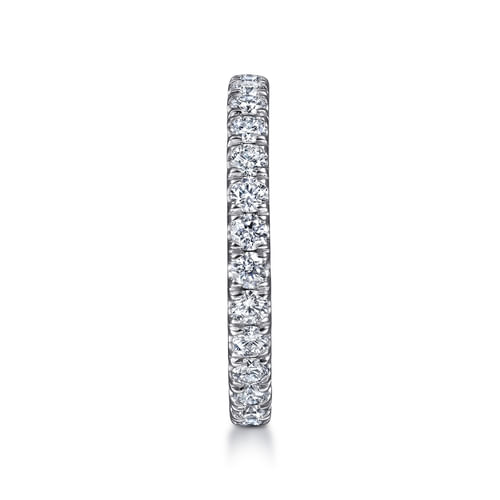 14K White Gold French Pavé Set Diamond Eternity Band