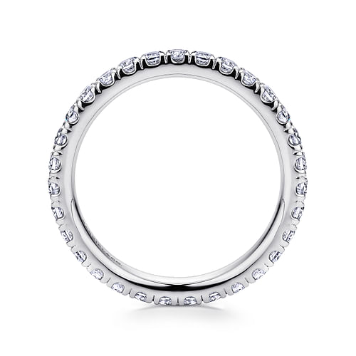 14K White Gold French Pavé Set Diamond Eternity Band