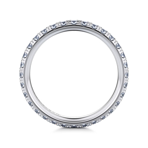 14K White Gold French Pavé Set Diamond Eternity Band