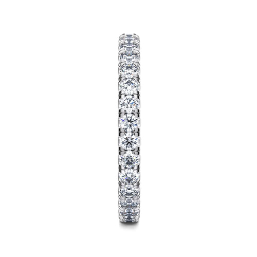 14K White Gold French Pavé Set Diamond Eternity Band