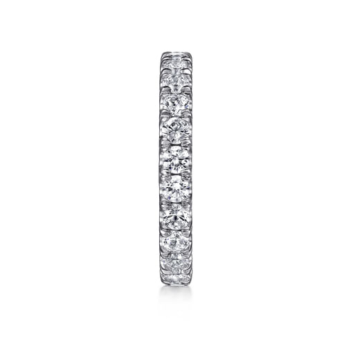 14K White Gold French Pavé Set Diamond Eternity Band