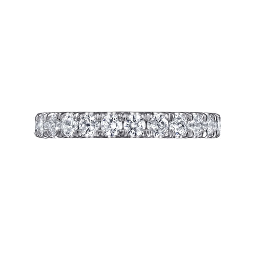 14K White Gold French Pavé Set Diamond Eternity Band