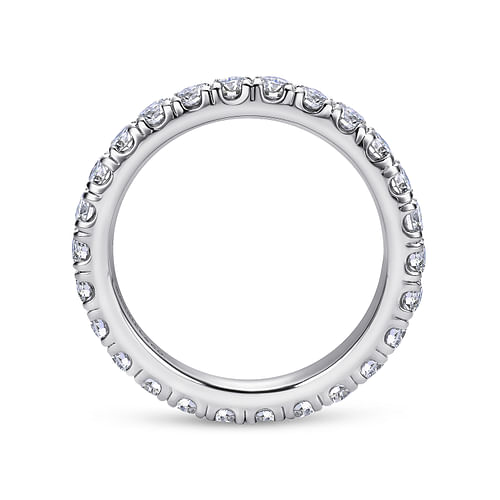 14K White Gold French Pavé Set Diamond Eternity Band