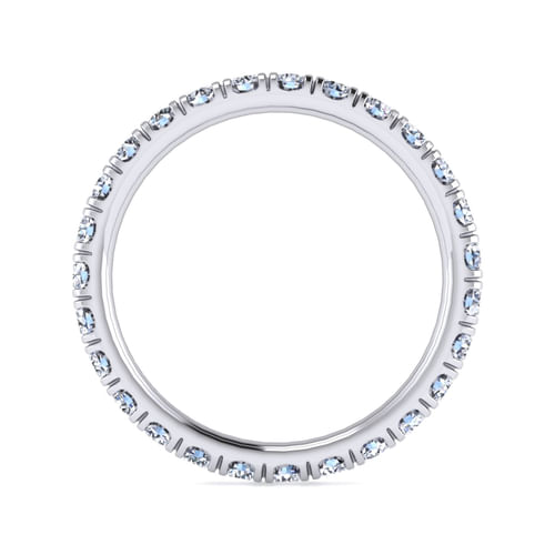 14K White Gold French Pavé Set Diamond Eternity Band