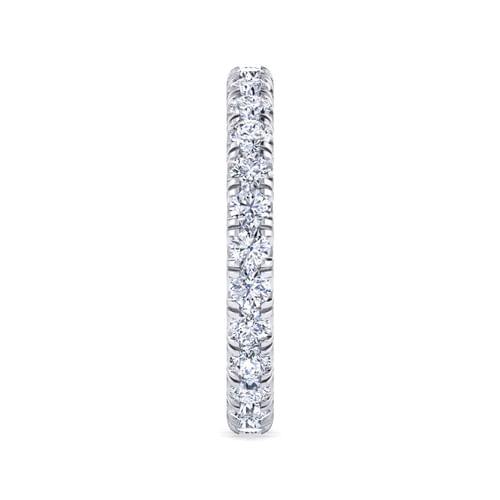 14K White Gold French Pavé Set Diamond Eternity Band