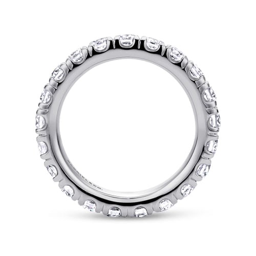 14K White Gold French Pavé Set Diamond Eternity Band