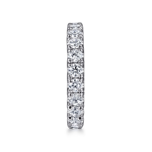 14K White Gold French Pavé Set Diamond Eternity Band