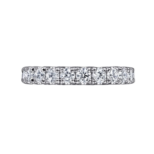 14K White Gold French Pavé Set Diamond Eternity Band