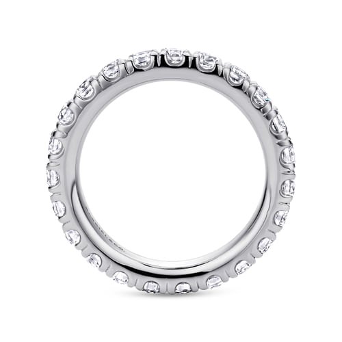 14K White Gold French Pavé Set Diamond Eternity Band