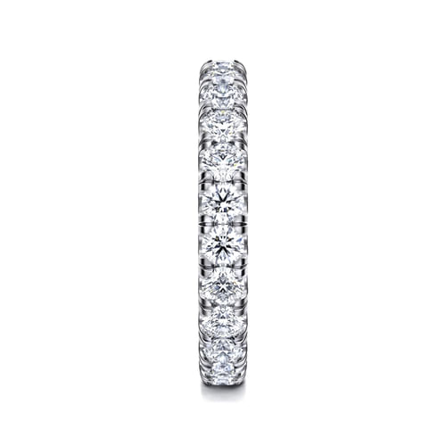 14K White Gold French Pavé Set Diamond Eternity Band