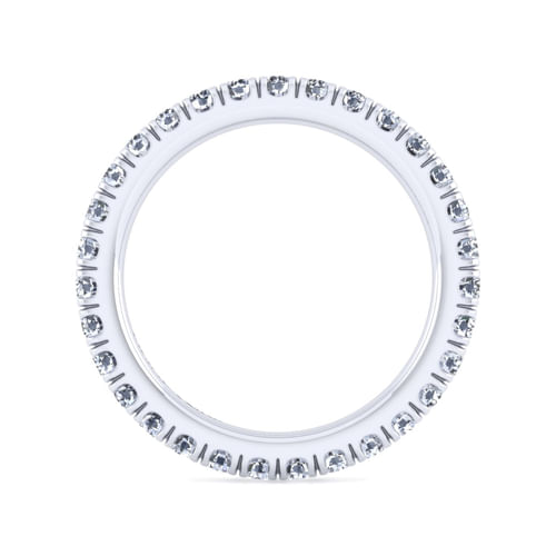 14K White Gold French Pavé Set Diamond Eternity Band