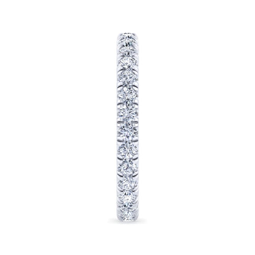 14K White Gold French Pavé Set Diamond Eternity Band