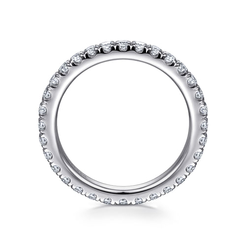 14K White Gold French Pavé Set Diamond Eternity Band