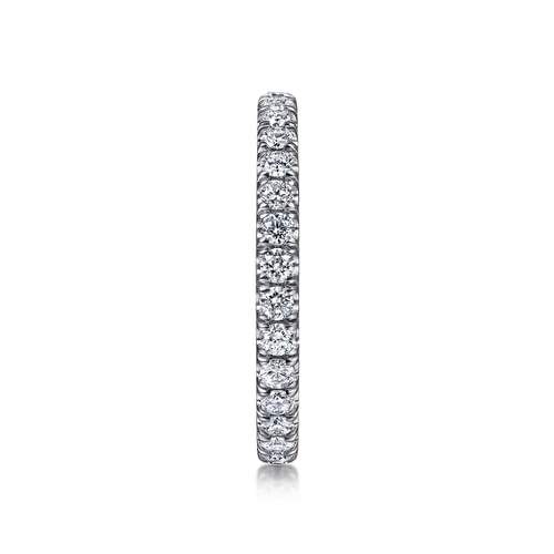14K White Gold French Pavé Set Diamond Eternity Band