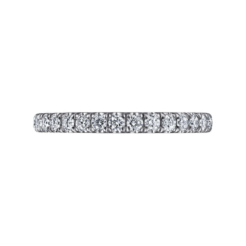 14K White Gold French Pavé Set Diamond Eternity Band