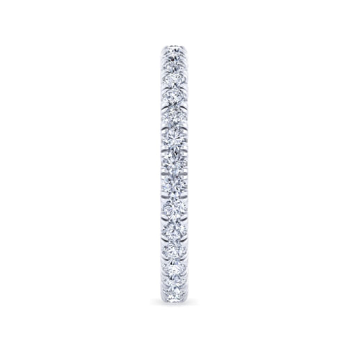 14K White Gold French Pavé Set Diamond Eternity Band