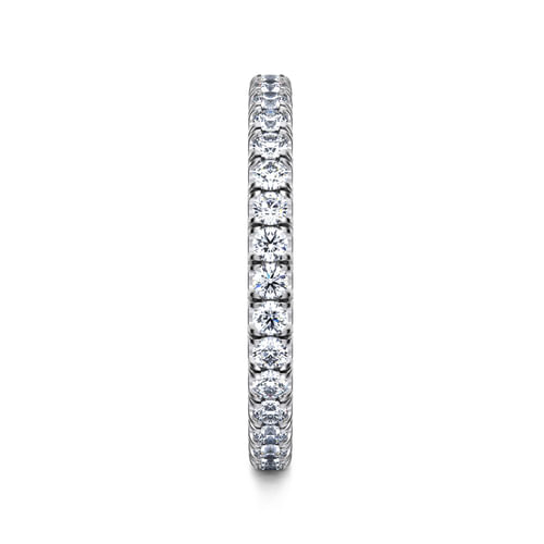 14K White Gold French Pavé Set Diamond Eternity Band
