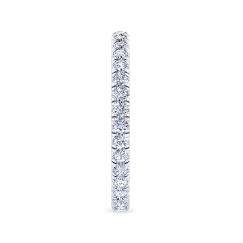 14K White Gold French Pavé Set Diamond Eternity Band