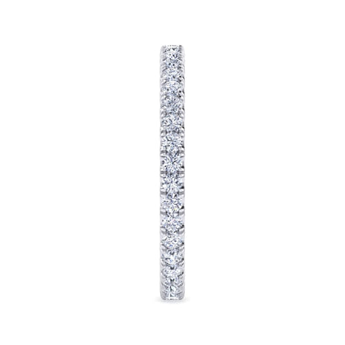14K White Gold French Pavé Set Diamond Eternity Band