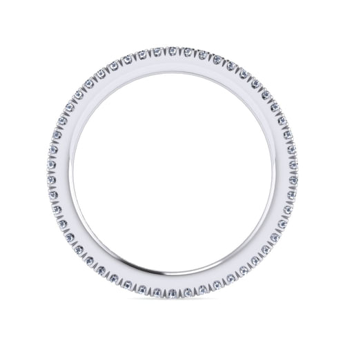 14K White Gold French Pavé Set Diamond Eternity Band