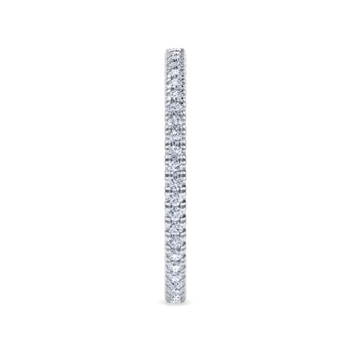 14K White Gold French Pavé Set Diamond Eternity Band