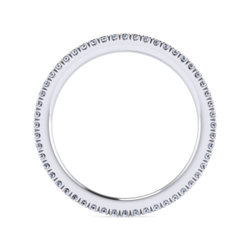 14K White Gold French Pavé Set Diamond Eternity Band